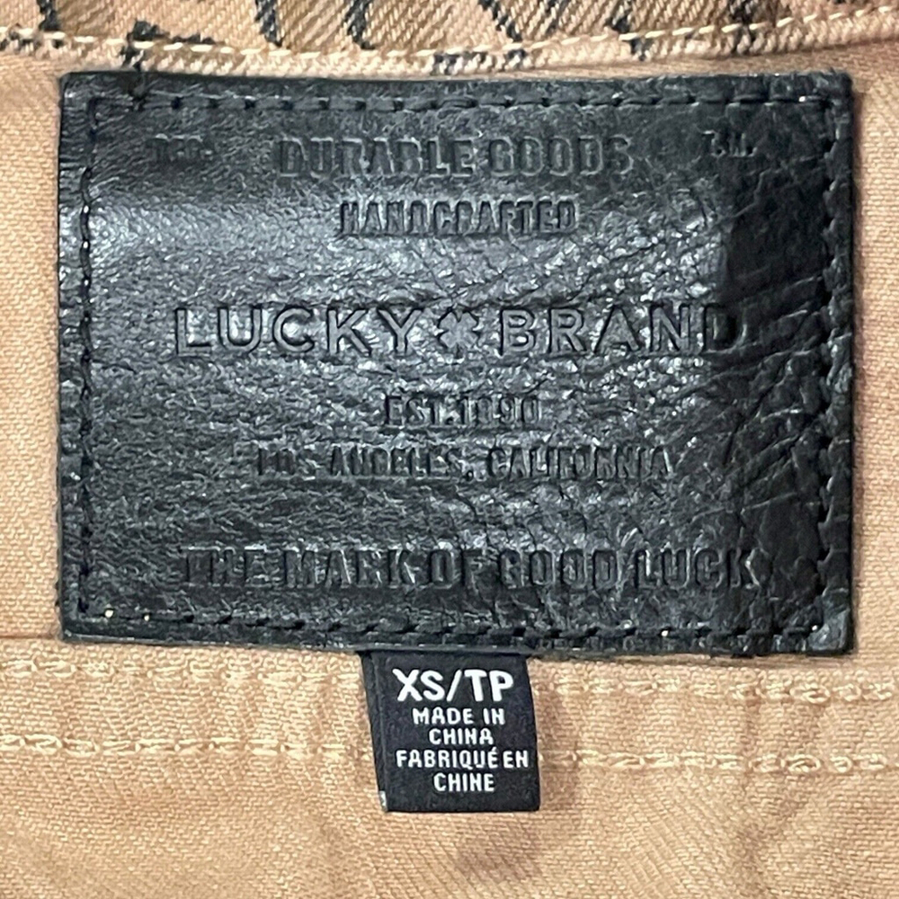 Lucky Brand Womens XS Leopard Denim Jacket The Tomboy Trucker Animal Print Brown - Picture 16 of 16